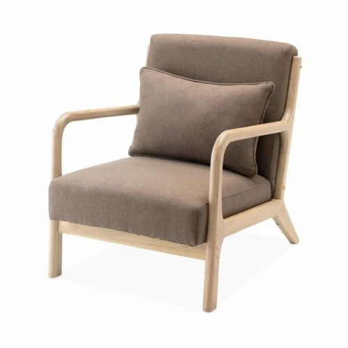 Fauteuil design marron en bois et tissu Alice's Garden Fauteuils Fauteuil Design Marron En Bois Et Tissu -Fauteuils Shop fauteuil design marron en bois et tissu