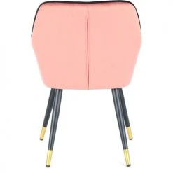 ReCollection Fauteuils Fauteuil Design Rembourrée Velours Rose Pieds Noir Et Doré -Fauteuils Shop fauteuil design rembourree velours rose pieds noir et dore 4