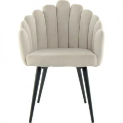 ReCollection Fauteuils Fauteuil Design Rétro Rembourré En Velours Beige -Fauteuils Shop fauteuil design retro rembourre en velours beige 2