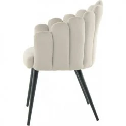 ReCollection Fauteuils Fauteuil Design Rétro Rembourré En Velours Beige -Fauteuils Shop fauteuil design retro rembourre en velours beige 3