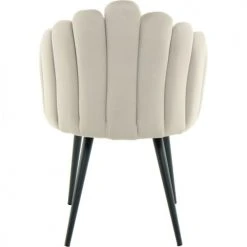 ReCollection Fauteuils Fauteuil Design Rétro Rembourré En Velours Beige -Fauteuils Shop fauteuil design retro rembourre en velours beige 4