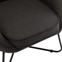 Moloo Fauteuils Fauteuil Design Tissu Gris Anthracite Pieds Métal Noir -Fauteuils Shop fauteuil design tissu gris anthracite pieds metal noir 3