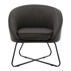 Moloo Fauteuils Fauteuil Design Tissu Gris Anthracite Pieds Métal Noir -Fauteuils Shop fauteuil design tissu gris anthracite pieds metal noir 4