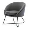 Moloo Fauteuils Fauteuil Design Tissu Gris Pieds Métal Noir