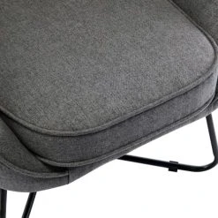 Moloo Fauteuils Fauteuil Design Tissu Gris Pieds Métal Noir -Fauteuils Shop fauteuil design tissu gris pieds metal noir 3
