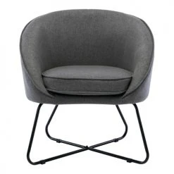 Moloo Fauteuils Fauteuil Design Tissu Gris Pieds Métal Noir -Fauteuils Shop fauteuil design tissu gris pieds metal noir 4