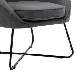 Moloo Fauteuils Fauteuil Design Tissu Gris Pieds Métal Noir -Fauteuils Shop fauteuil design tissu gris pieds metal noir 5