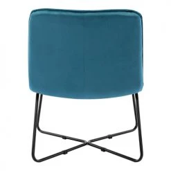 Moloo Fauteuils Fauteuil Design Velours Bleu Canard Pieds Métal Noir -Fauteuils Shop fauteuil design velours bleu canard pieds metal noir 9