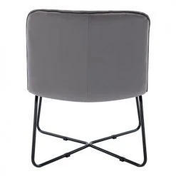 Moloo Fauteuils Fauteuil Design Velours Gris Pieds Métal Noir -Fauteuils Shop fauteuil design velours gris pieds metal noir 2
