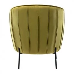 Moloo Fauteuils Fauteuil Design Velours Kaki Pieds Métal Noir -Fauteuils Shop fauteuil design velours kaki pieds metal noir 2