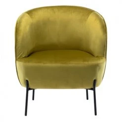 Moloo Fauteuils Fauteuil Design Velours Kaki Pieds Métal Noir -Fauteuils Shop fauteuil design velours kaki pieds metal noir 4