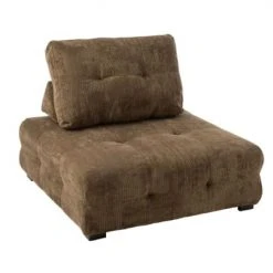 Meubles & Design Fauteuils Fauteuil Douillet En Velours Côtelé Marron