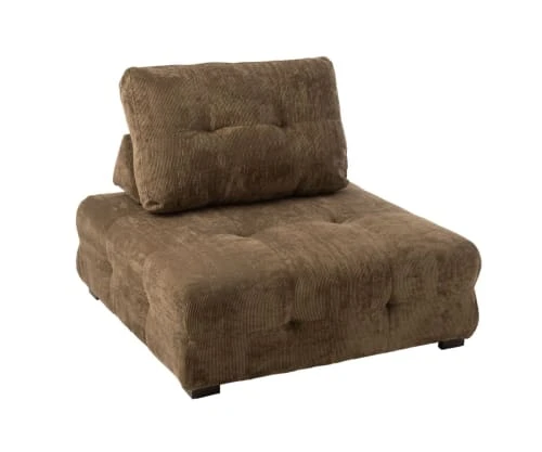 Fauteuil douillet en velours côtelé marron Meubles & Design Fauteuils Fauteuil Douillet En Velours Côtelé Marron -Fauteuils Shop fauteuil douillet en velours cotele marron