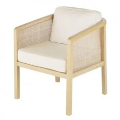 Maisons Du Monde Fauteuils Fauteuil écru Cannage En Rotin Et Bois De Bouleau