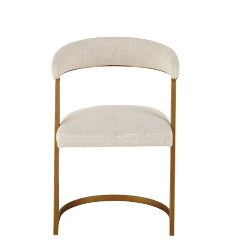 Fauteuil écru chiné et métal coloris laiton Maisons Du Monde Fauteuils Fauteuil écru Chiné Et Métal Coloris Laiton -Fauteuils Shop fauteuil ecru chine et metal coloris laiton 1000 5 24 187804 2