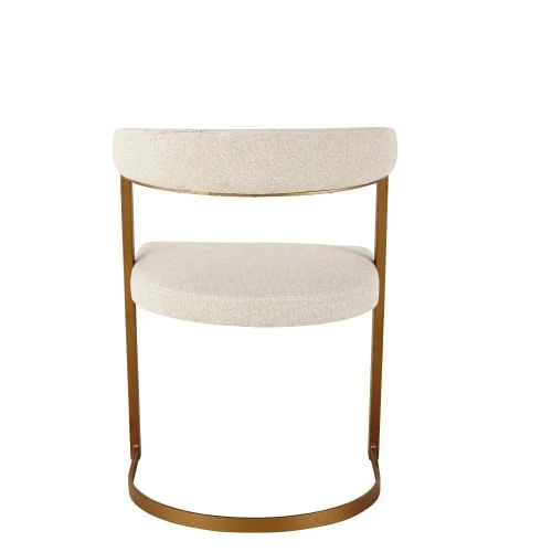 Fauteuil écru chiné et métal coloris laiton Maisons Du Monde Fauteuils Fauteuil écru Chiné Et Métal Coloris Laiton -Fauteuils Shop fauteuil ecru chine et metal coloris laiton 1000 5 24 187804 5