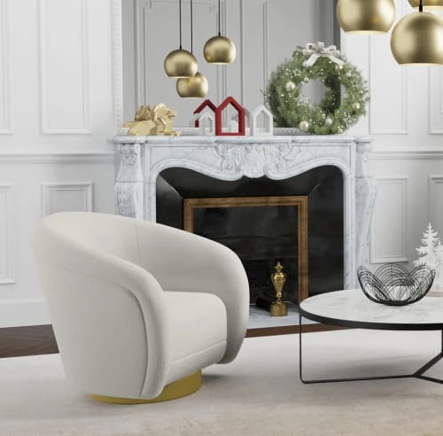 Fauteuil effet laine bouclée et laiton Potiron Paris Fauteuils Fauteuil Effet Laine Bouclée Et Laiton -Fauteuils Shop fauteuil effet laine bouclee et laiton 1