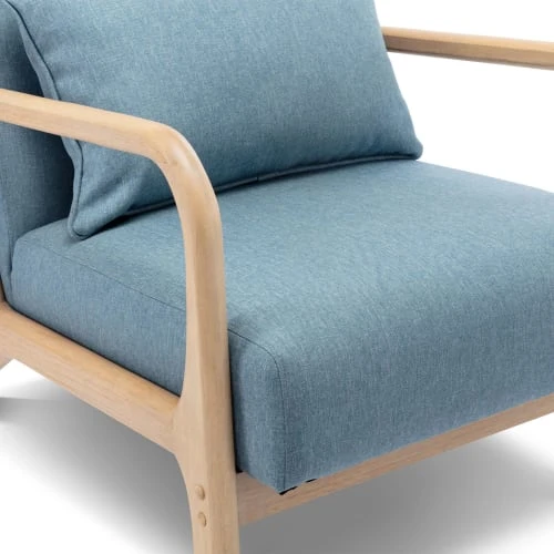 Alice's Garden Fauteuils Fauteuil En Bois Avec Tissu Bleu 65x 80x79cm 4 Alice's Garden Fauteuils Fauteuil En Bois Avec Tissu Bleu 65x 80x79cm – Image 4