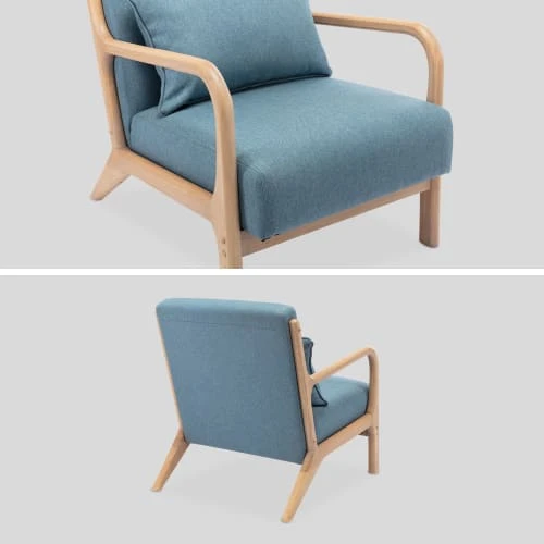 Alice's Garden Fauteuils Fauteuil En Bois Avec Tissu Bleu 65x 80x79cm 6 Alice's Garden Fauteuils Fauteuil En Bois Avec Tissu Bleu 65x 80x79cm – Image 6