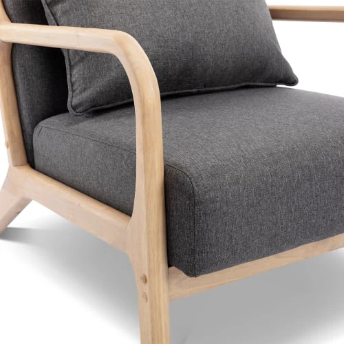 Fauteuil en bois avec tissu gris foncé 65x 80x79cm Alice's Garden Fauteuils Fauteuil En Bois Avec Tissu Gris Foncé 65x 80x79cm -Fauteuils Shop fauteuil en bois avec tissu gris fonce 65x 80x79cm 3