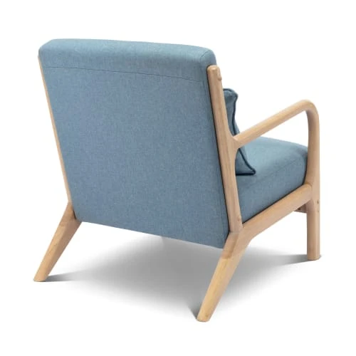 Fauteuil en bois avec tissu vert d'eau 65x 80x79cm Alice's Garden Fauteuils Fauteuil En Bois Avec Tissu Vert D'eau 65x 80x79cm -Fauteuils Shop fauteuil en bois avec tissu vert d eau 65x 80x79cm 2