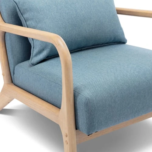 Fauteuil en bois avec tissu vert d'eau 65x 80x79cm Alice's Garden Fauteuils Fauteuil En Bois Avec Tissu Vert D'eau 65x 80x79cm -Fauteuils Shop fauteuil en bois avec tissu vert d eau 65x 80x79cm 3