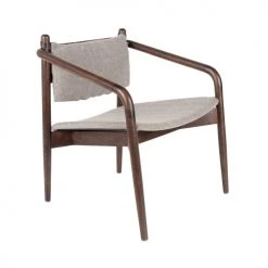 Dutchbone Fauteuils Fauteuil En Bois Et Tissu Beige