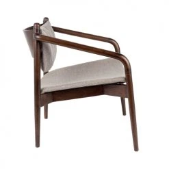 Dutchbone Fauteuils Fauteuil En Bois Et Tissu Beige -Fauteuils Shop fauteuil en bois et tissu beige 4