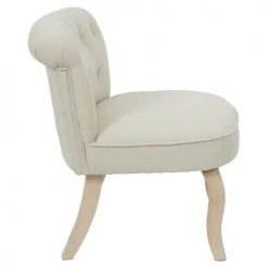 The Home Deco Factory Fauteuils Fauteuil En Bois Et Tissu Eleonore Beige -Fauteuils Shop fauteuil en bois et tissu eleonore beige 2