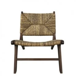 MOYCOR Fauteuils Fauteuil En Bois Marron Et Beige -Fauteuils Shop fauteuil en bois marron et beige 2