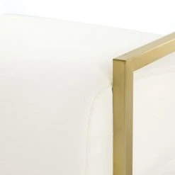 Maisons Du Monde Fauteuils Fauteuil En Coton Blanc Et Pieds En Métal Doré -Fauteuils Shop fauteuil en coton blanc et pieds en metal dore 1000 4 12 199108 4