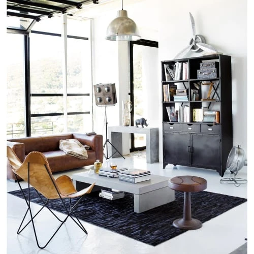 Fauteuil en croûte de cuir camel Maisons Du Monde Fauteuils Fauteuil En Croûte De Cuir Camel -Fauteuils Shop fauteuil en croute de cuir camel 1000 2 33 121926 4