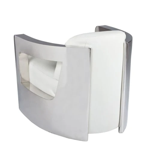 Fauteuil en cuir blanc structure en acier inoxydable Now’s Home Fauteuils Fauteuil En Cuir Blanc Structure En Acier Inoxydable -Fauteuils Shop fauteuil en cuir blanc structure en acier inoxydable 3