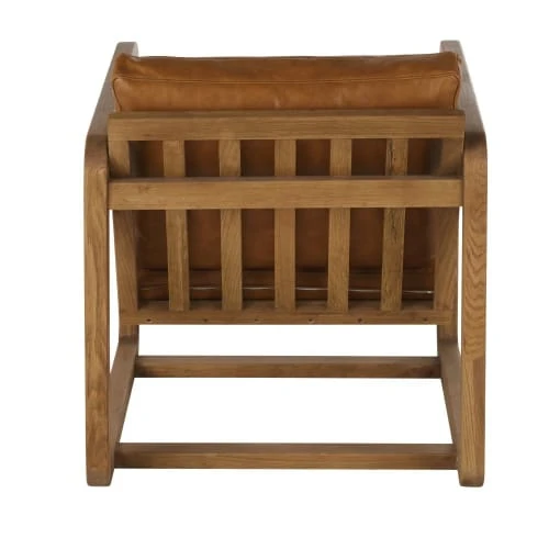 Fauteuil en cuir de vache marron et bois de chêne Maisons Du Monde Fauteuils Fauteuil En Cuir De Vache Marron Et Bois De Chêne -Fauteuils Shop fauteuil en cuir de vache marron et bois de chene 1000 2 3 222141 5