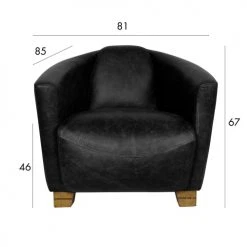 Now’s Home Fauteuils Fauteuil En Cuir De Vache Noir -Fauteuils Shop fauteuil en cuir de vache noir 4