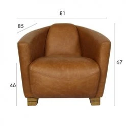 Now’s Home Fauteuils Fauteuil En Cuir De Vache Noisette -Fauteuils Shop fauteuil en cuir de vache noisette 2