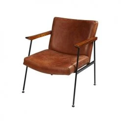 Maisons Du Monde Fauteuils Fauteuil En Cuir De Vachette Marron Vieilli