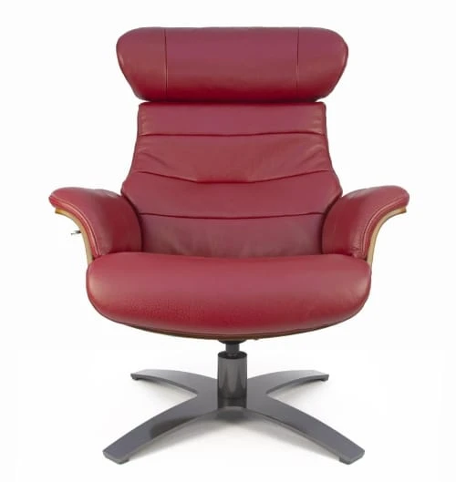 Fauteuil en cuir et bois chêne naturel - Cuir Rouge My New Design Fauteuils Fauteuil En Cuir Et Bois Chêne Naturel - Cuir Rouge -Fauteuils Shop fauteuil en cuir et bois chene naturel cuir rouge 3