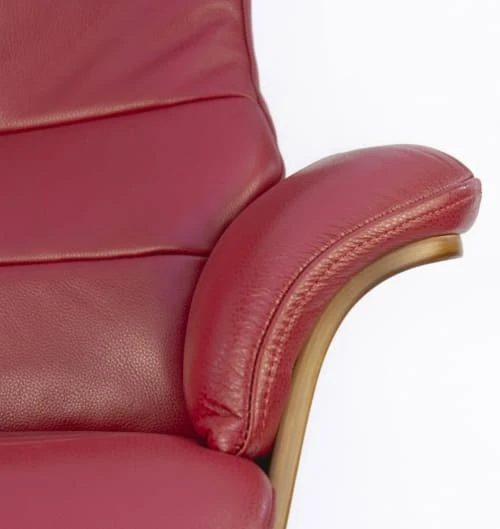 Fauteuil en cuir et bois chêne naturel - Cuir Rouge My New Design Fauteuils Fauteuil En Cuir Et Bois Chêne Naturel - Cuir Rouge -Fauteuils Shop fauteuil en cuir et bois chene naturel cuir rouge 4