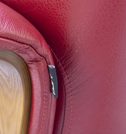 Fauteuil en cuir et bois chêne naturel - Cuir Rouge My New Design Fauteuils Fauteuil En Cuir Et Bois Chêne Naturel - Cuir Rouge -Fauteuils Shop fauteuil en cuir et bois chene naturel cuir rouge 5