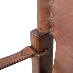 MOYCOR Fauteuils Fauteuil En Cuir Et Bois Marron -Fauteuils Shop fauteuil en cuir et bois marron 2