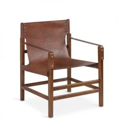 MOYCOR Fauteuils Fauteuil En Cuir Et Bois Marron