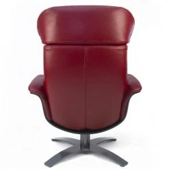 My New Design Fauteuils Fauteuil En Cuir Et Bois Noir - Cuir Rouge -Fauteuils Shop fauteuil en cuir et bois noir cuir rouge 5