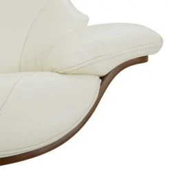 My New Design Fauteuils Fauteuil En Cuir Et Chêne Naturel - Cuir Blanc -Fauteuils Shop fauteuil en cuir et chene naturel cuir blanc 3