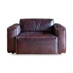 PIB Fauteuils Fauteuil En Cuir Pleine Fleur Rouge Marsala