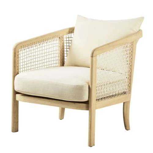 Fauteuil en frêne avec coussins en coton beige Maisons Du Monde Fauteuils Fauteuil En Frêne Avec Coussins En Coton Beige -Fauteuils Shop fauteuil en frene avec coussins en coton beige 1000 3 21 210310 1