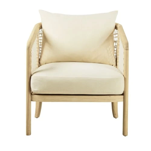 Fauteuil en frêne avec coussins en coton beige Maisons Du Monde Fauteuils Fauteuil En Frêne Avec Coussins En Coton Beige -Fauteuils Shop fauteuil en frene avec coussins en coton beige 1000 3 21 210310 2