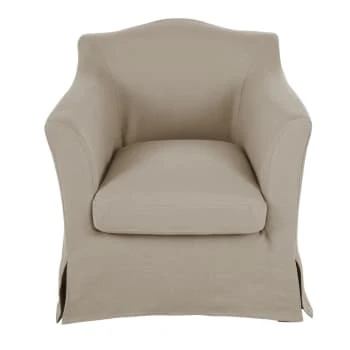 Fauteuil en lin froissé blanc Maisons Du Monde Fauteuils Fauteuil En Lin Froissé Blanc -Fauteuils Shop fauteuil en lin froisse beige ficelle anaelle 1000 2 4 201724 1