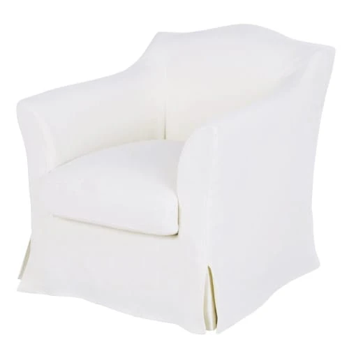 Fauteuil en lin froissé blanc Maisons Du Monde Fauteuils Fauteuil En Lin Froissé Blanc -Fauteuils Shop fauteuil en lin froisse blanc 1000 15 1 221729 2