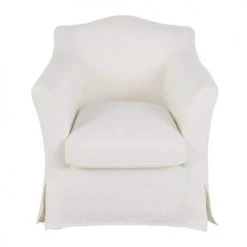 Maisons Du Monde Fauteuils Fauteuil En Lin Froissé Blanc